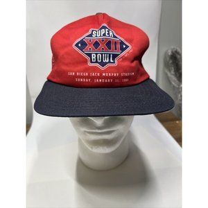 Vintage New Era Superbowl XXII 1987 SNAPBACK CAP,HAT Made In USA DuPont Visor
